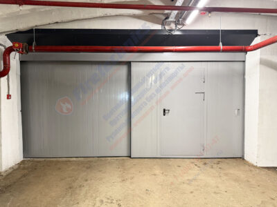 Ворота противопожарные (предел огнестойкости EI60), стальные, откатные, с калиткой, автоматические Ворота противопожарные (предел огнестойкости EI60), стальные, откатные, с калиткой, автоматические